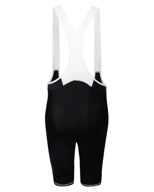 Mens Black Premium Padded Cycling Bib Shorts 02 with Compression Fabric and Reflective Elements