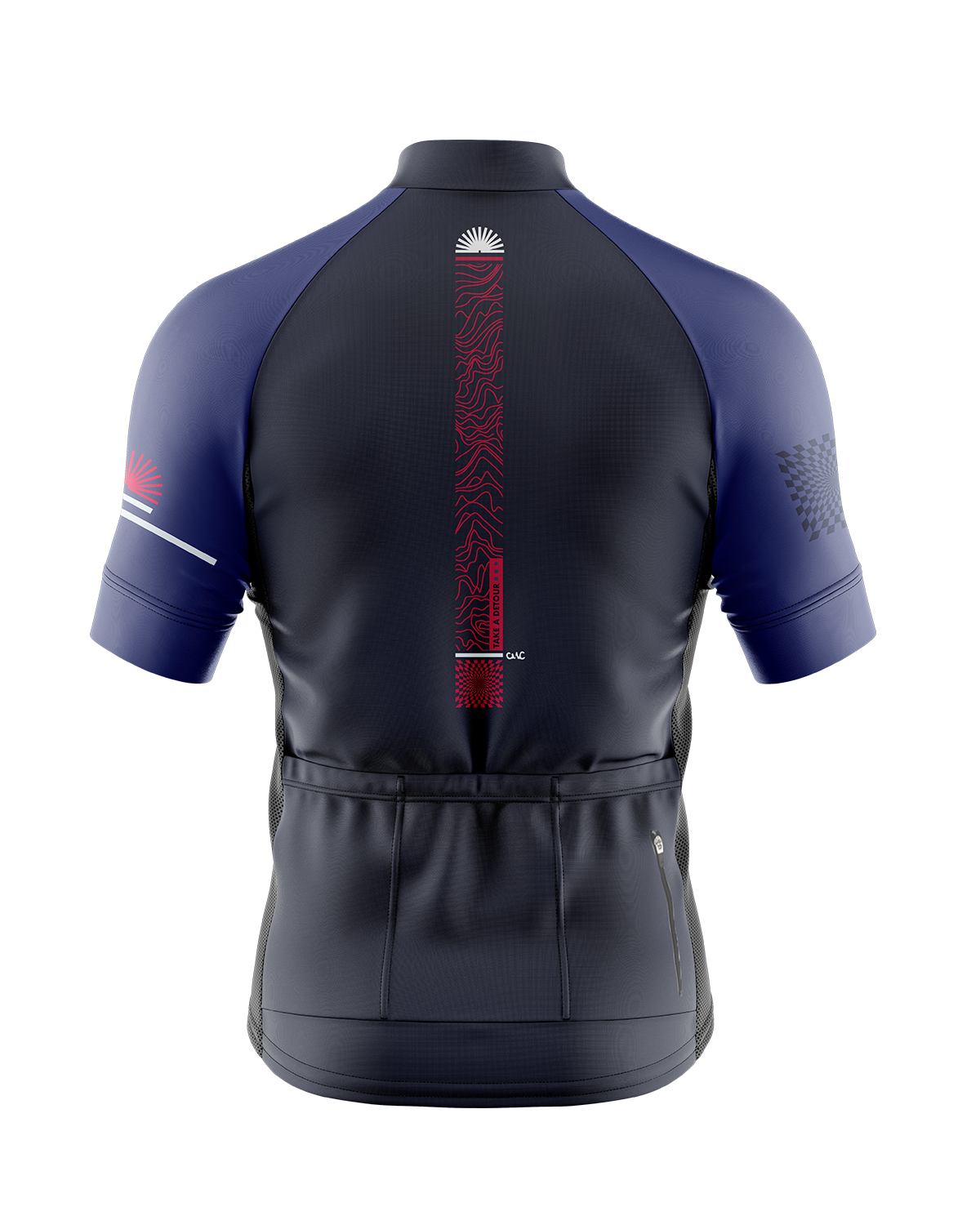 Mens Short Sleeve Cycling Jersey | Detour Blue & Red