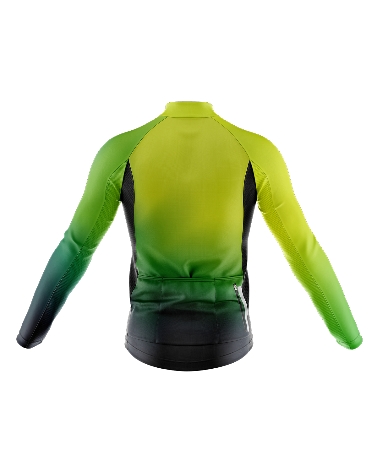 Mens Flare HiVis Green Long Sleeve Mid-Weight Thermal Cycling Jersey - Pre-Order 03