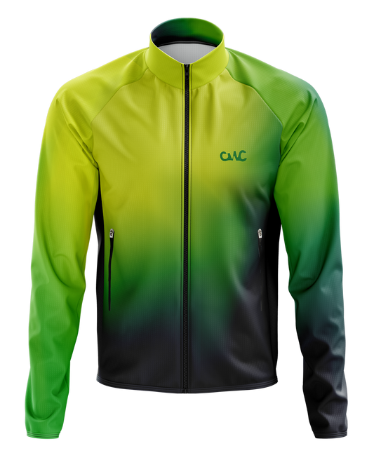 Mens Flare Hi Vis Yellow Green Winter Thermal Cycling Jacket with Ventilation Pockets and Reflective Elements