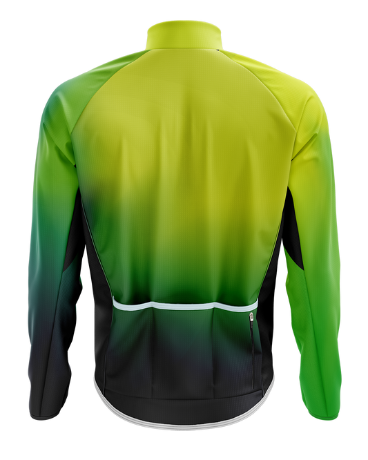 Mens Flare Hi Vis Yellow Green Winter Thermal Cycling Jacket with Ventilation Pockets and Reflective Elements