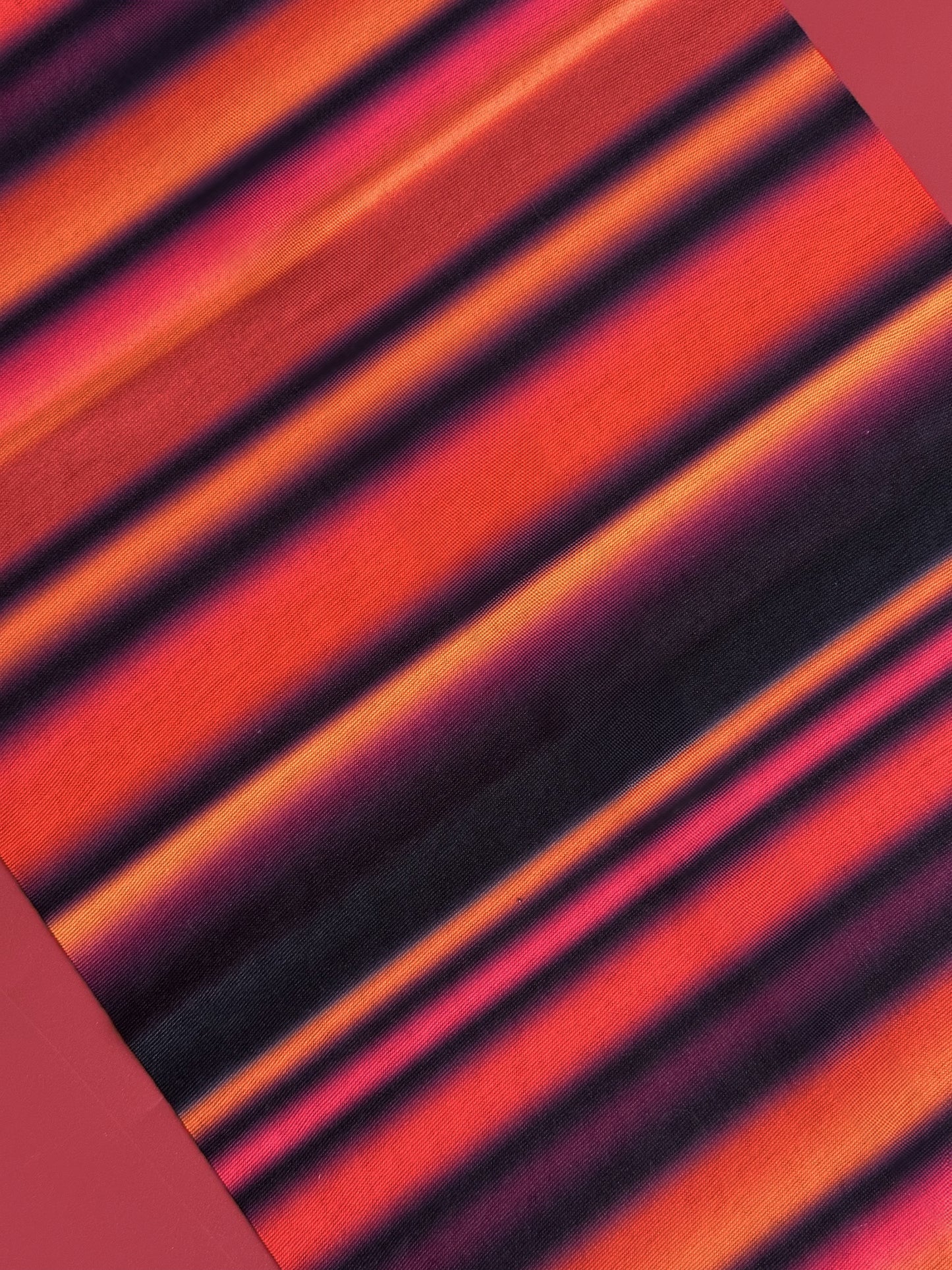 Black Orange Red Coral Stripe Flare Lightweight Cycling Neck Warmer Scarf Snood