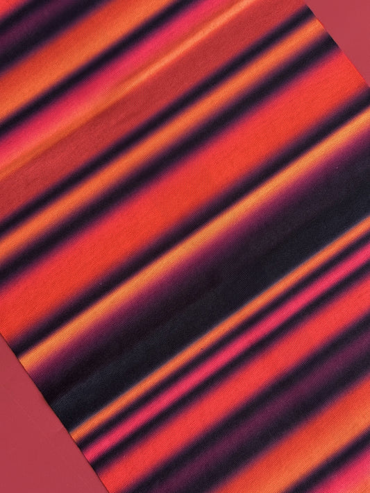 Black Orange Red Coral Stripe Flare Lightweight Cycling Neck Warmer Scarf Snood