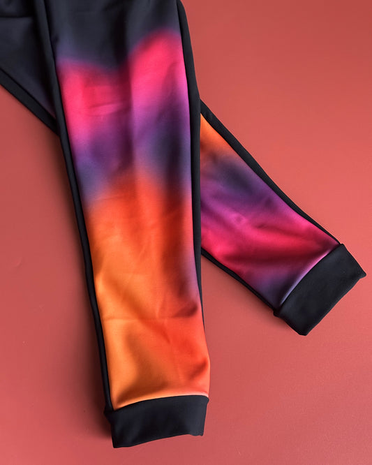 Womens Flare Aubergine Purple Pink Orange Padded Cycling Thermal Lycra Bib Tights