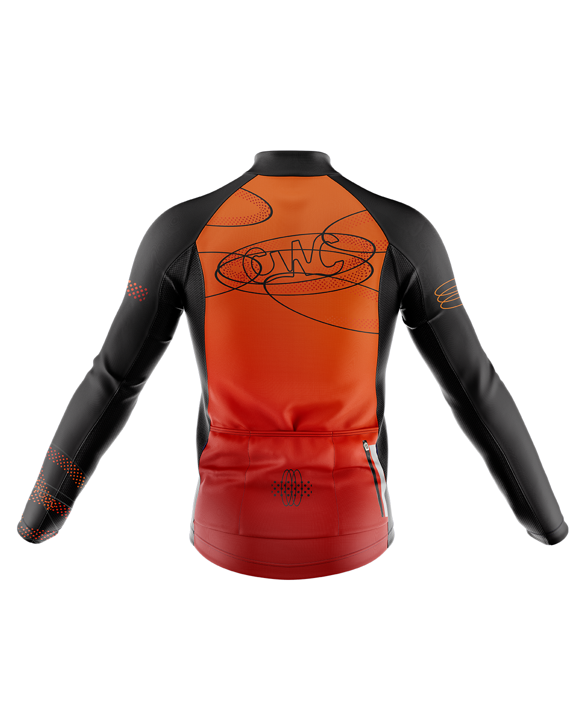 Mens Long Sleeve Cycling Jersey | Jovi Orange & Black