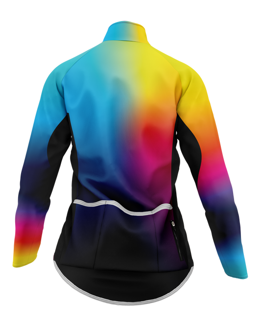 Women's Bright Multi Coloured Winter Thermal Cycling Jacket with Ventilation Pockets and Reflective Detailing