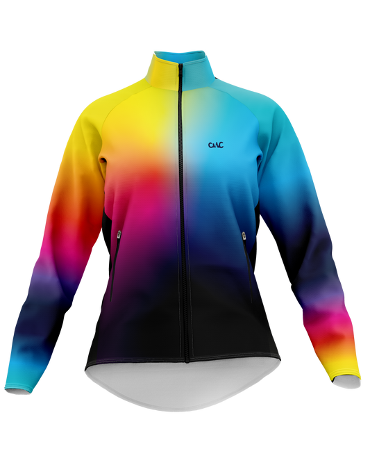 Women's Bright Multi Coloured Winter Thermal Cycling Jacket with Ventilation Pockets and Reflective Detailing