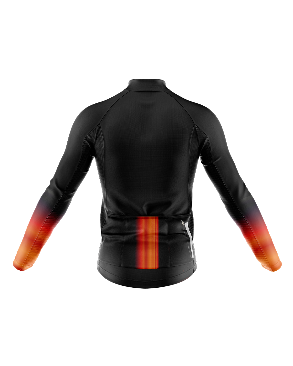 Mens Flare Black and Orange Long Sleeve Mid-Weight Thermal Cycling Jersey