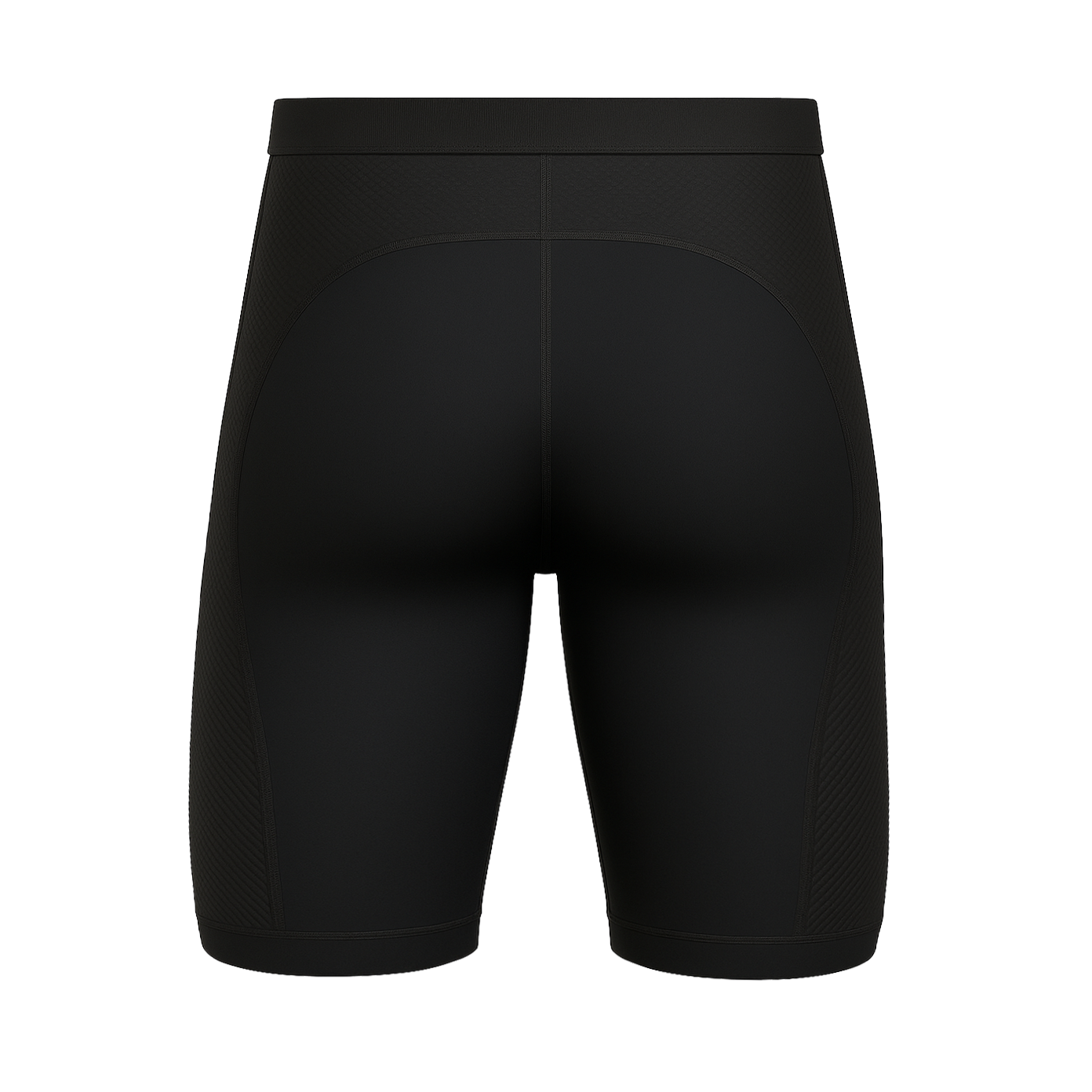 Mens Plain Black Padded Cycling Liner Undershorts with Mesh Panels and High Density Foam Pad