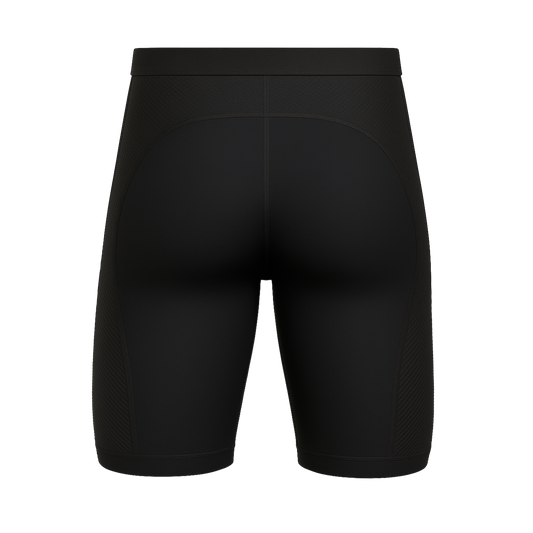 Mens Plain Black Padded Cycling Liner Undershorts with Mesh Panels and High Density Foam Pad