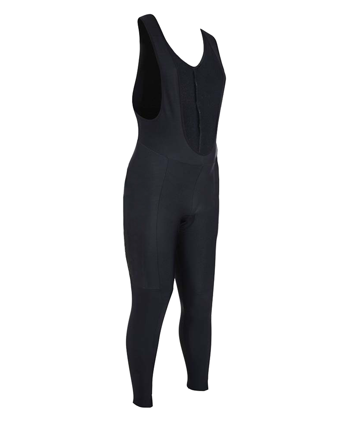 Mens Plain Black Padded Cycling Thermal Lycra Bib Tights 01