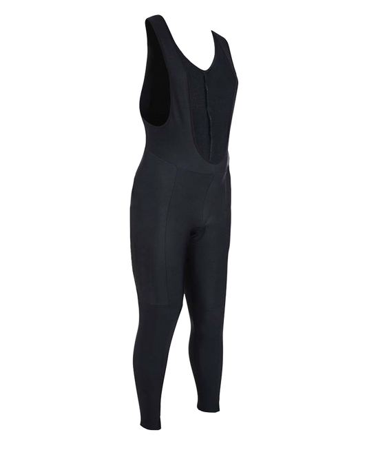 Mens Plain Black Padded Cycling Thermal Lycra Bib Tights 01