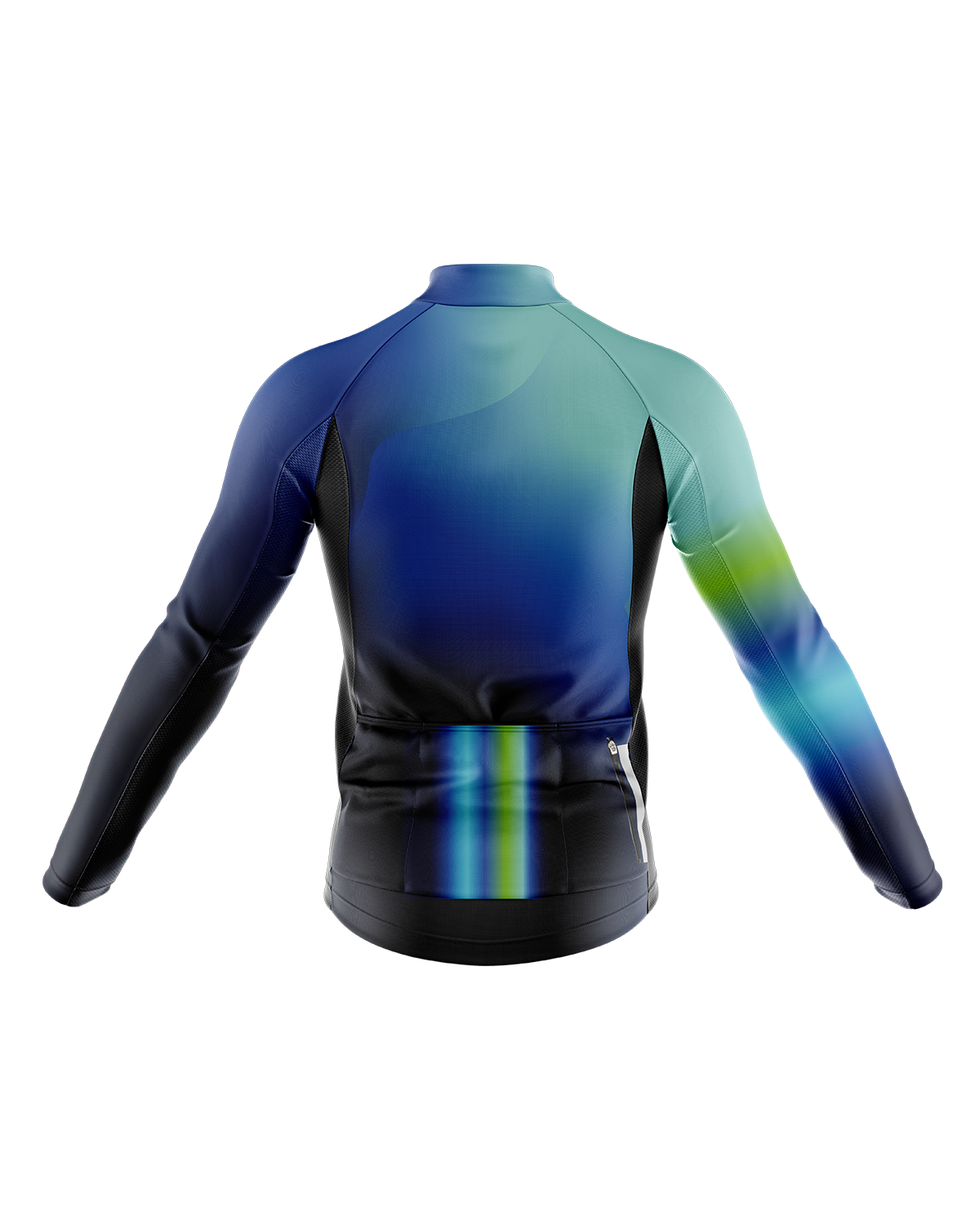 Mens Flare Blue and Green Long Sleeve Mid-Weight Thermal Cycling Jersey - Pre-Order 03