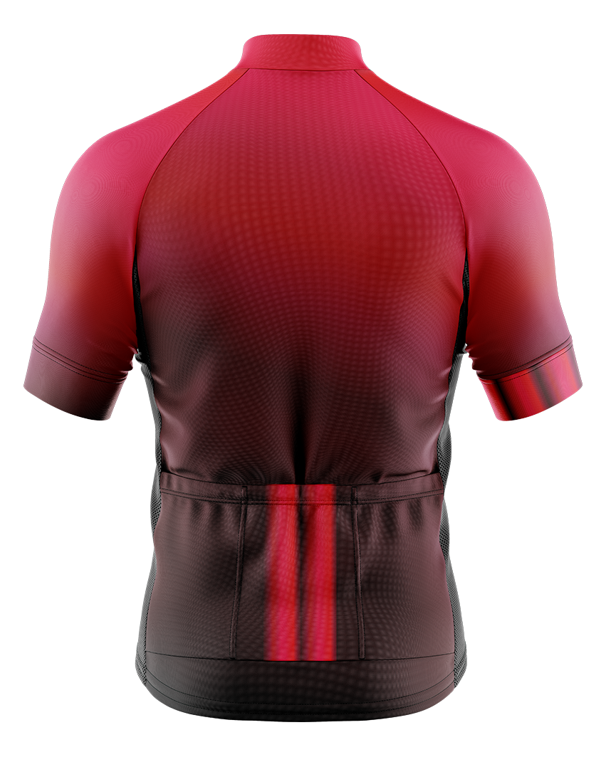 Mens Flare Aubergine and Coral Short Sleeve Cycling Jersey - Cycle Wear Central