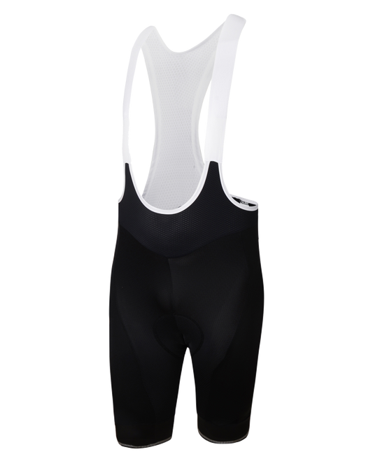Mens Black Premium Padded Cycling Bib Shorts 02 with Compression Fabric and Reflective Elements