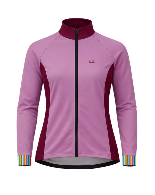 Womens Riley Striped Pink Packable Lightweight Windproof Windstopper Water Resistant Packable Spring Cycling Jacket