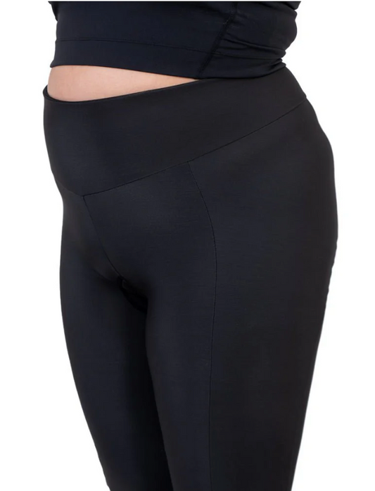 Womens Plain Black Padded High Waisted Cycling Shorts for Small to Plus Sizes