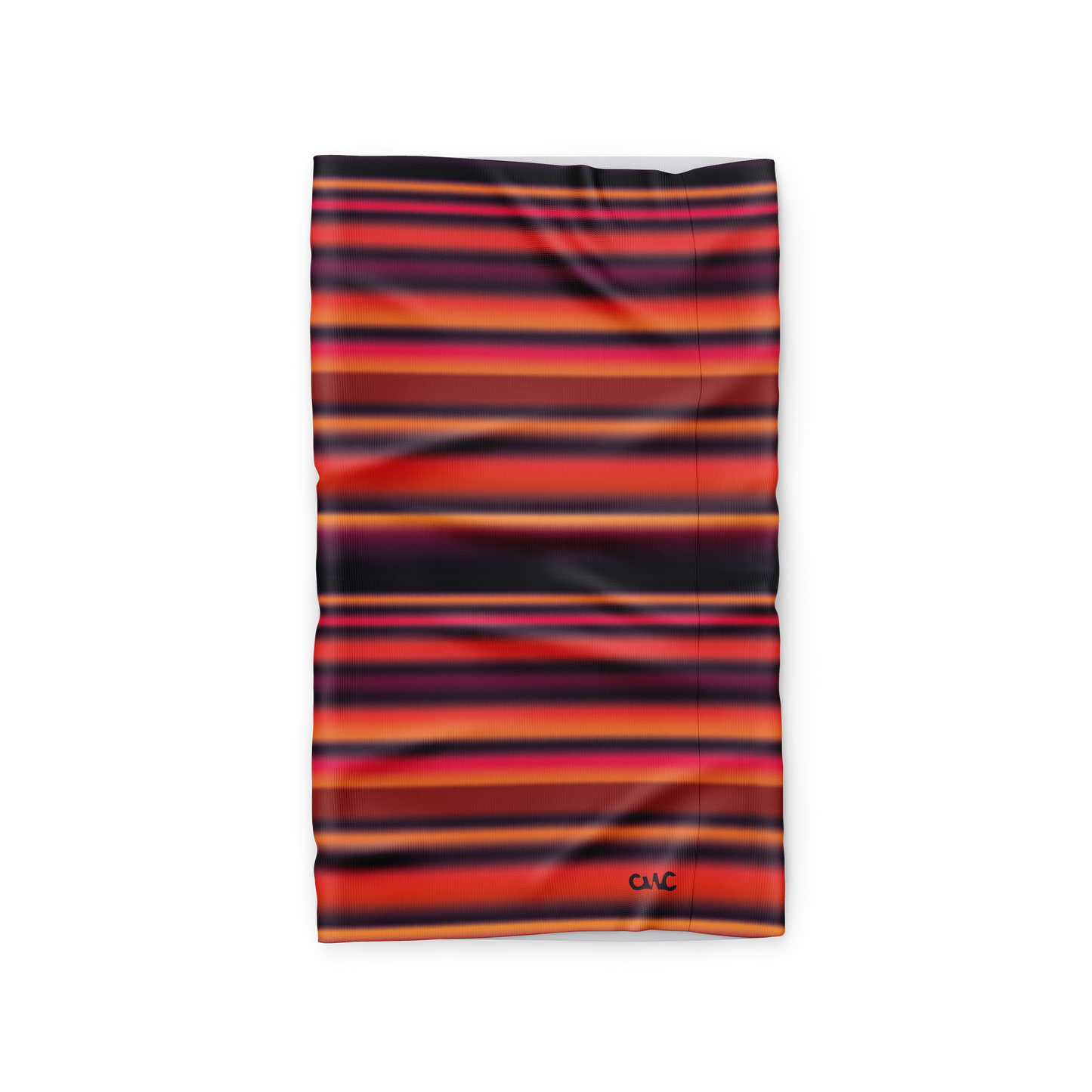 Black Orange Red Coral Stripe Flare Lightweight Cycling Neck Warmer Scarf Snood