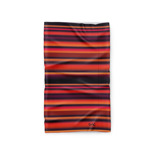 Black Orange Red Coral Stripe Flare Lightweight Cycling Neck Warmer Scarf Snood