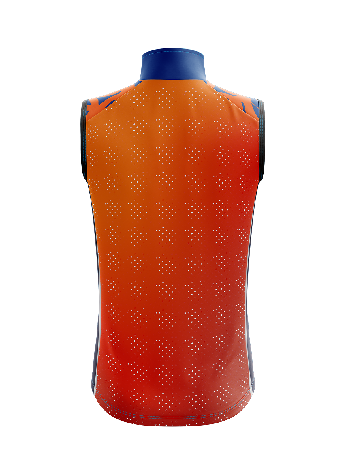 Mens Tag Blue and Hivis Orange Packable Lightweight Windproof Windstopper Cycling Gilet with Mesh Back and Reflective Details