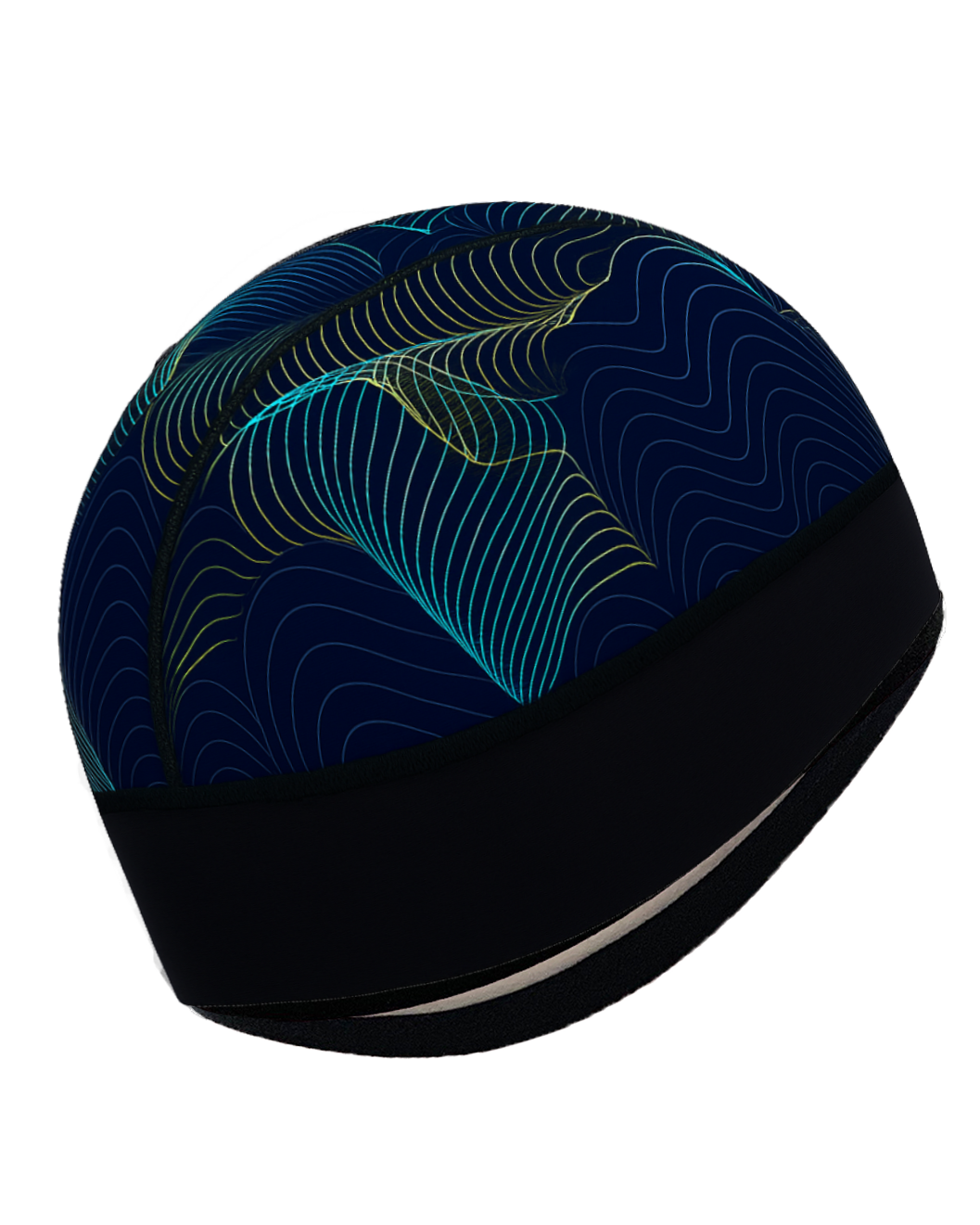 Wave Blue Green Black Thermal Cycling Skull Under Helmet Hat Cap