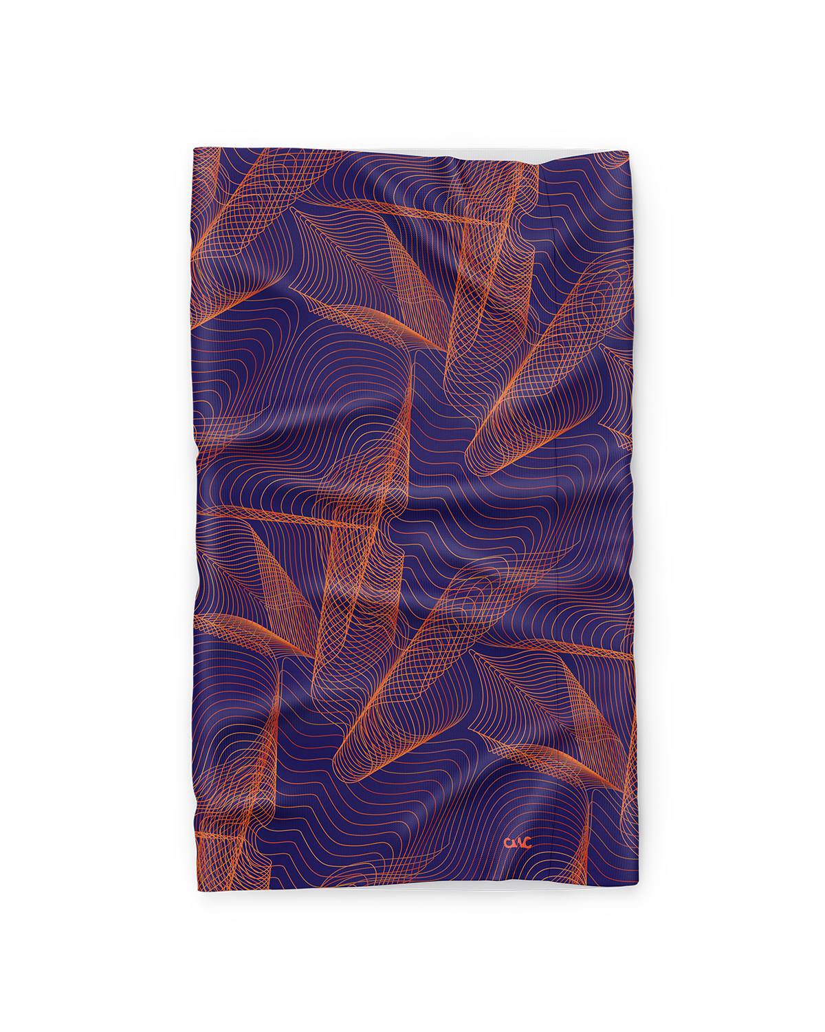 Mens Wave Blue and Orange Long Sleeve Mid-Weight Thermal Cycling Jersey & Neck Warmer Duo