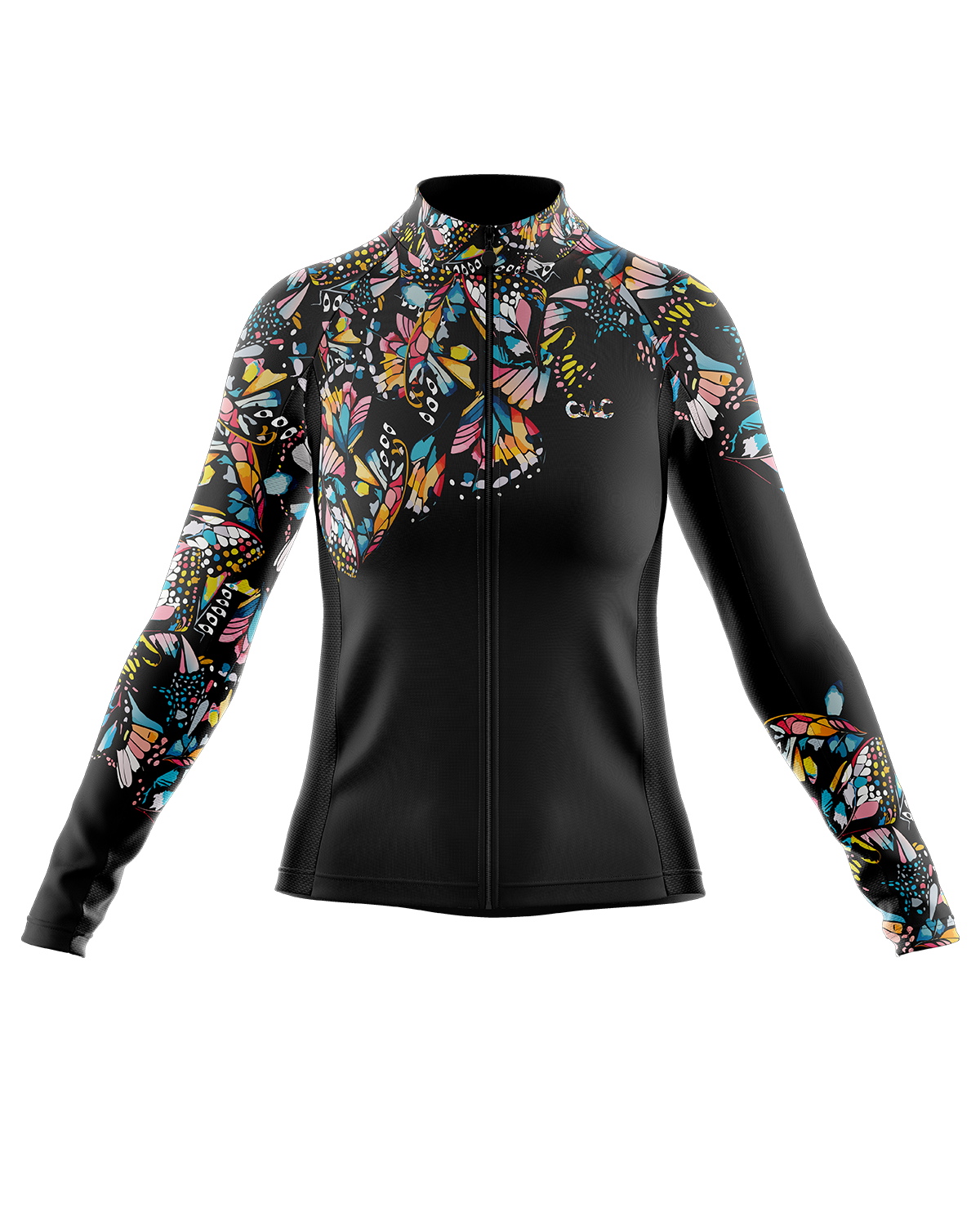 Womens Monarch Multi Colour Black Long Sleeve Mid-Weight Thermal Cycling Jersey