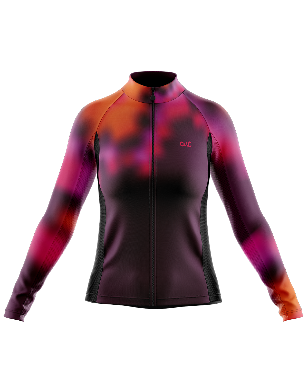 Womens Flare Aubergine Purple Pink Orange Long Sleeve Mid-Weight Thermal Cycling Jersey