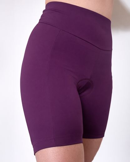 Womens Padded High Waisted Cycling Shorts | Alchemy Purple