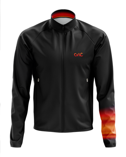 Mens Flare Black and Orange Winter Thermal Cycling Jacket with Ventilation Pockets and Reflective Elements