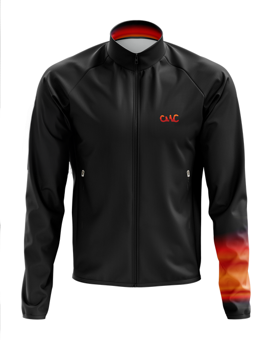 Mens Flare Black and Orange Winter Thermal Cycling Jacket with Ventilation Pockets and Reflective Elements