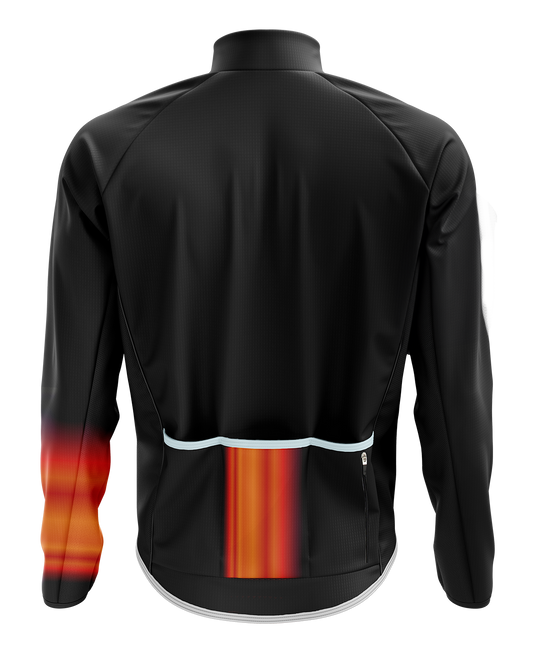 Mens Flare Black and Orange Winter Thermal Cycling Jacket with Ventilation Pockets and Reflective Elements