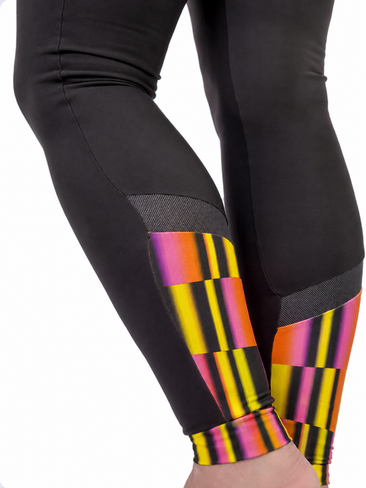 Womens Padded Cycling Tights | Alma Hi Vis Pattern