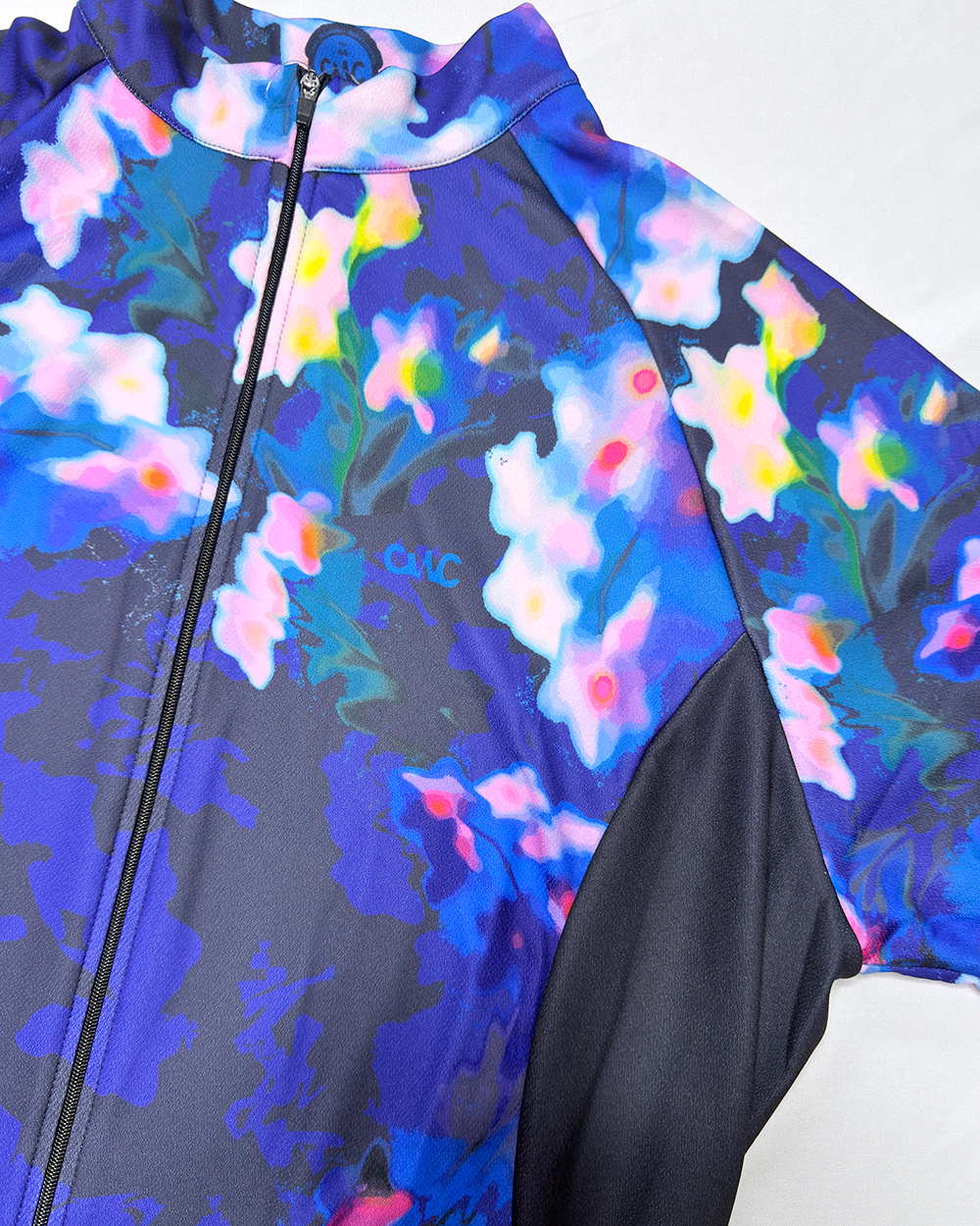 Womens Eden Blue Multi Print Long Sleeve Mid-Weight Thermal Cycling Jersey