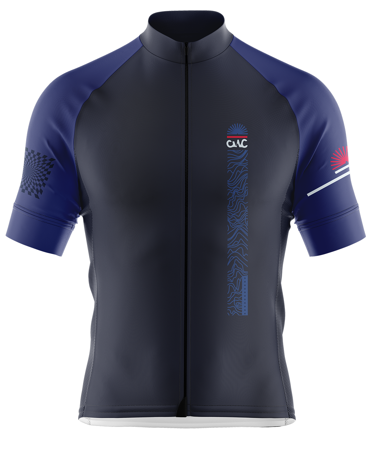 Mens Short Sleeve Cycling Jersey | Detour Blue & Red
