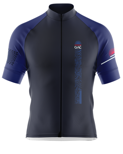 Mens Short Sleeve Cycling Jersey | Detour Blue & Red