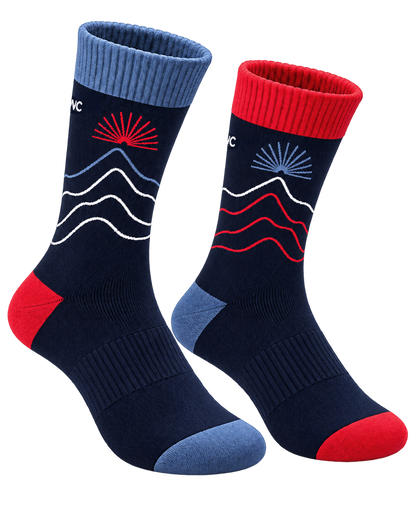 Unisex Cushioned Cycling Socks | Detour Blue & Red