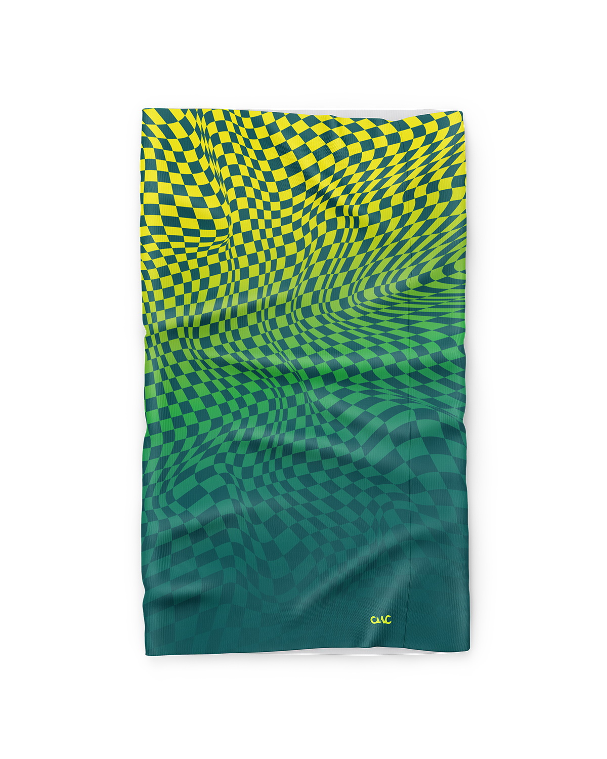 Pixel Fluorescent Green Checked Lightweight Cycling Neck Warmer Scarf Snood - Cycle Wear Central