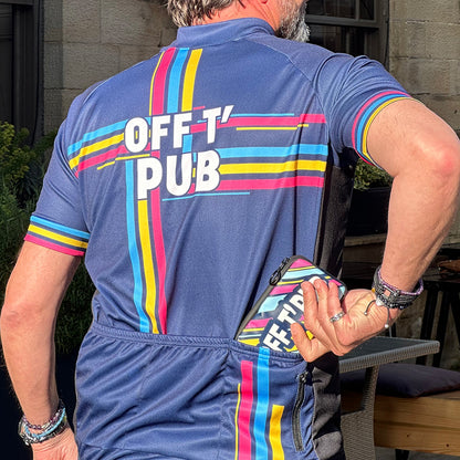 Mens Blue Off T'Pub Short Sleeve Cycling Jersey