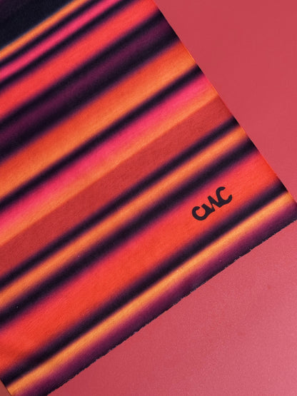 Black Orange Red Coral Stripe Flare Lightweight Cycling Neck Warmer Scarf Snood