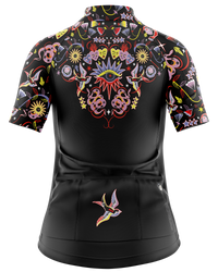 Womens Short Sleeve Cycling Jersey | Iris Black