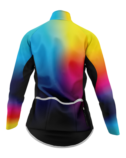 Women's Bright Multi Coloured Winter Thermal Cycling Jacket with Ventilation Pockets and Reflective Detailing