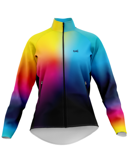 Women's Bright Multi Coloured Winter Thermal Cycling Jacket with Ventilation Pockets and Reflective Detailing