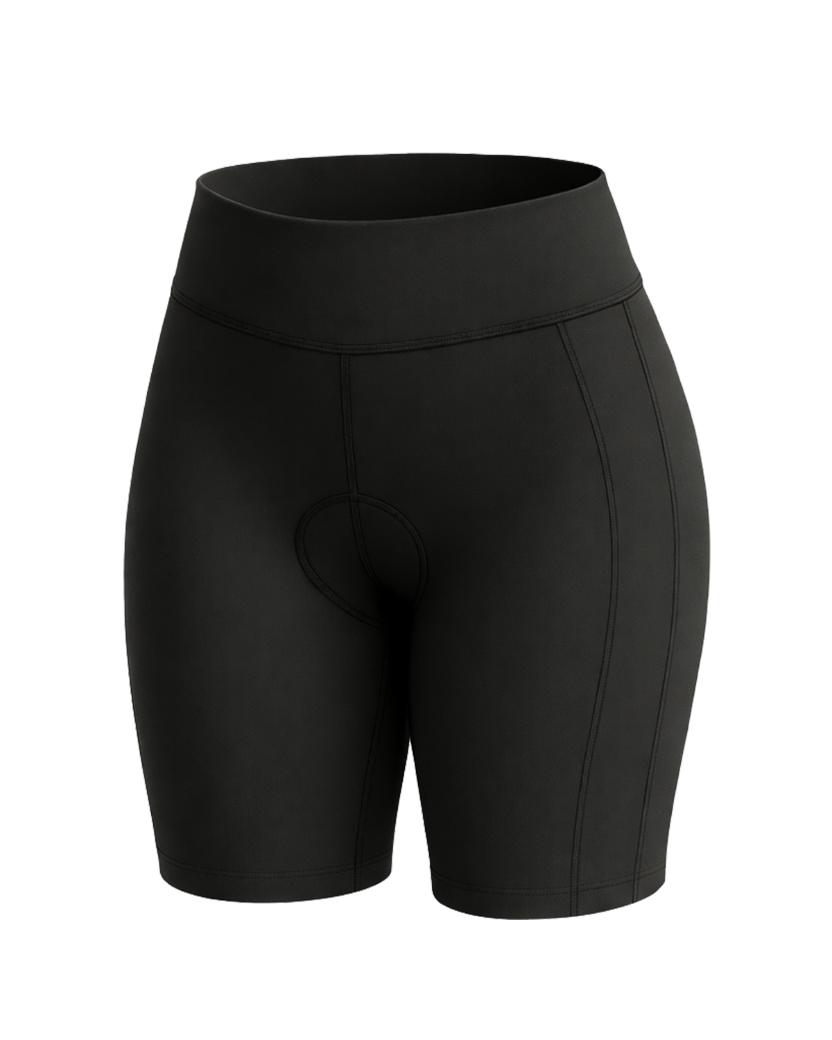 Womens Padded High Waisted Cycling Shorts | Dusk Plain Black