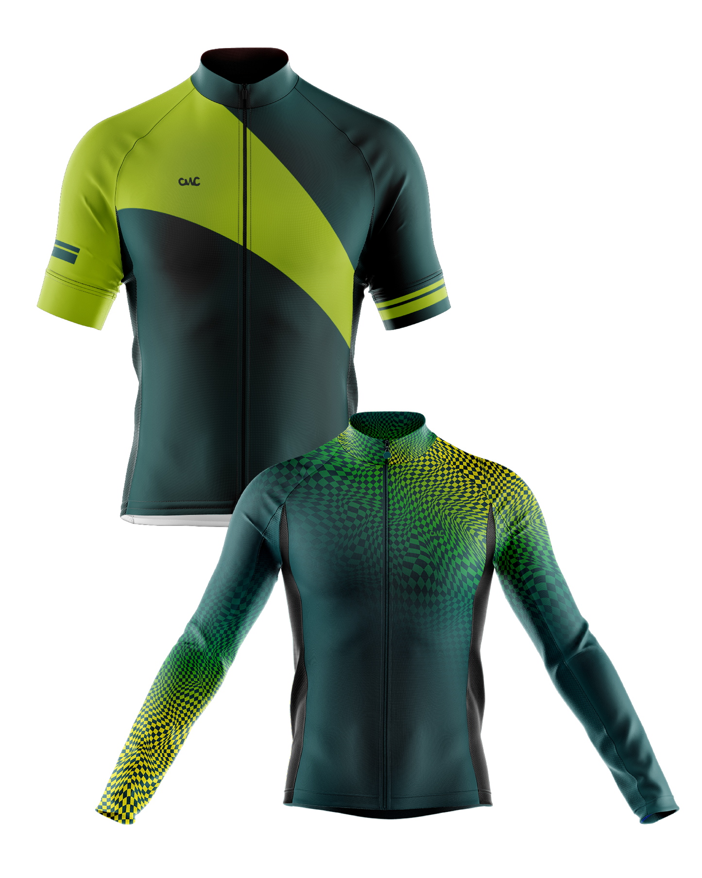 Mens Short Sleeve Cycling Jersey | Chroma Hi Vis & Green