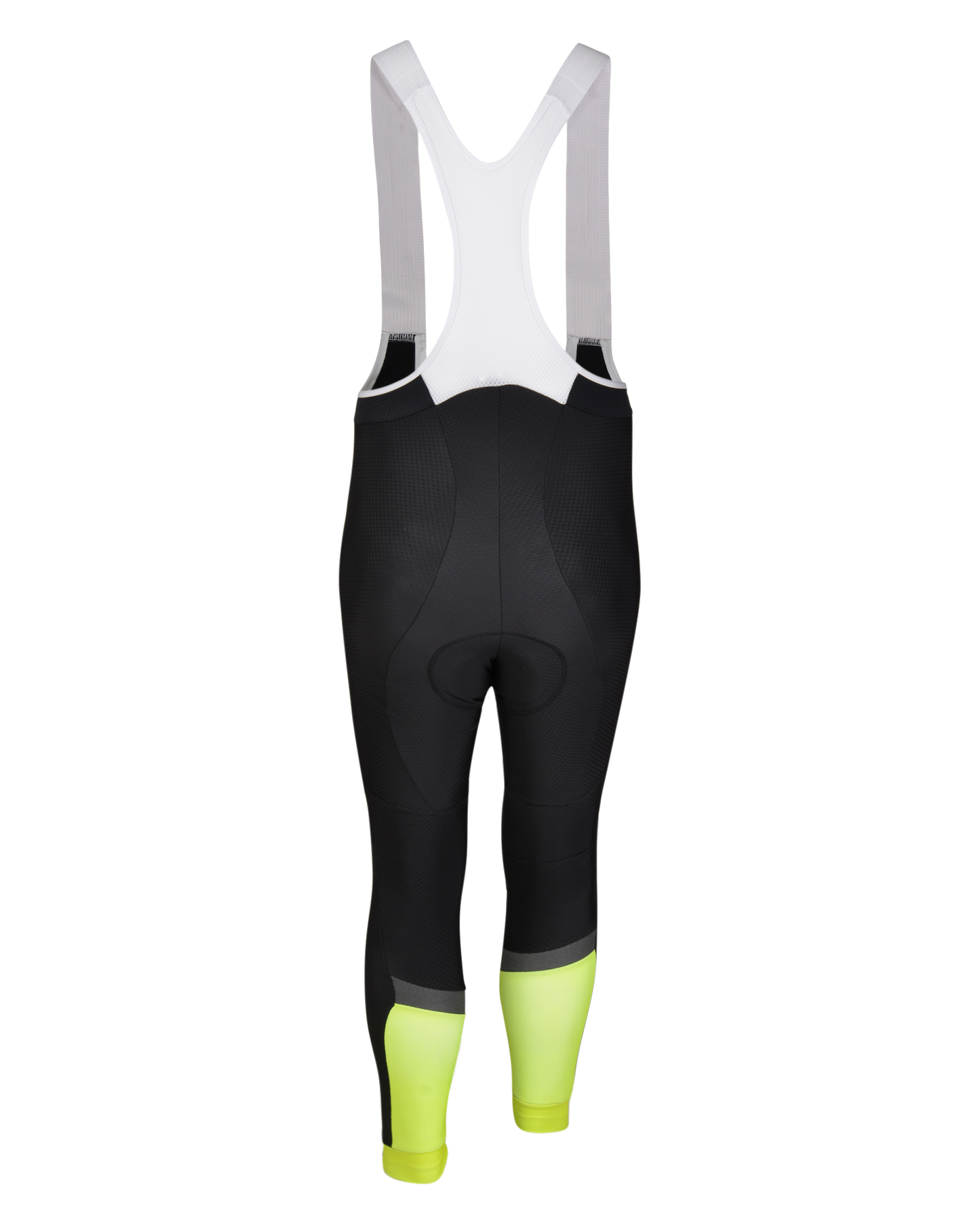 Mens Premium Black Padded Cycling Thermal Lycra Bib Tights 02 with Hi Vis Panel and Reflective Pixel Strip - Cycle Wear Central