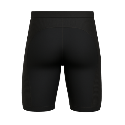 Mens Plain Black Padded Cycling Liner Undershorts with Mesh Panels and High Density Foam Pad