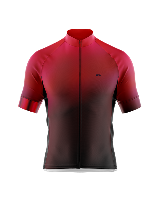 Mens Flare Aubergine and Coral Short Sleeve Cycling Jersey