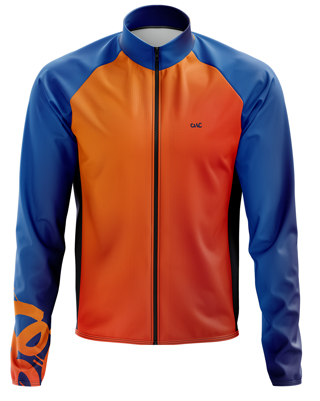 Mens Tag Gradient Orange Bright Blue Classic Style Packable Lightweight Windproof Windstopper Water-Resistant Cycling Jacket with Reflective