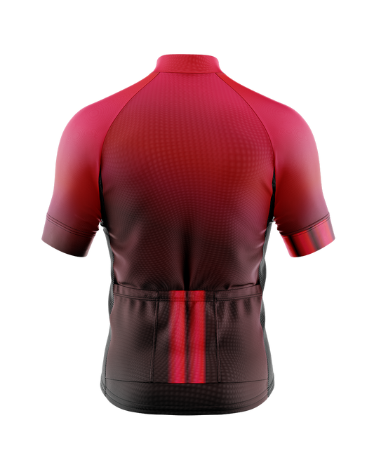 Mens Flare Aubergine and Coral Short Sleeve Cycling Jersey